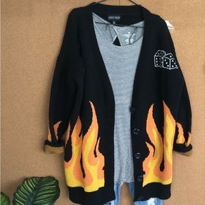ISO! Not for sale!!!! Current Mood flames and dice cardigan